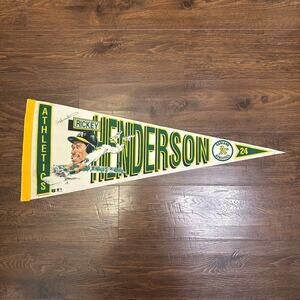 Rickey Henderson Oakland A's Pennant Flag Salem 90s Baseball MLB Vintage Sports